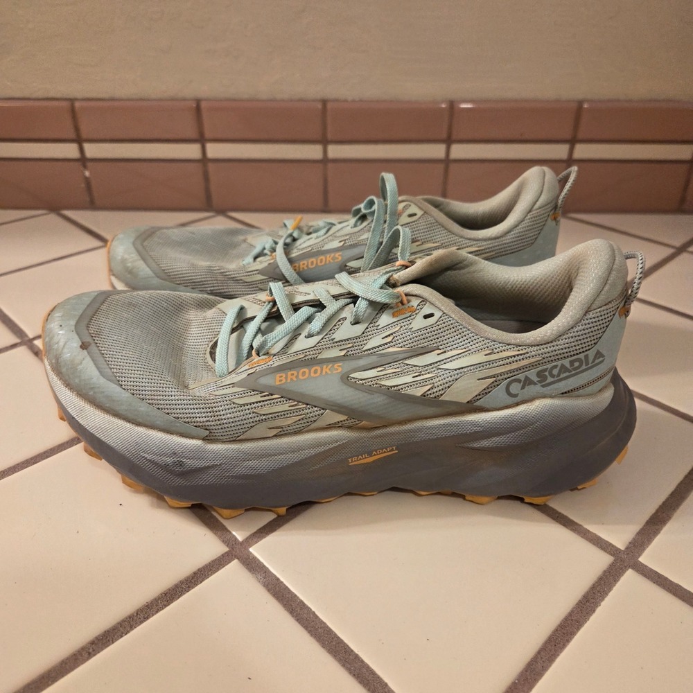 Brooks Cascadia 17 Womens 8.5 Wide Trail Running Shoes Blue Grey 120444 1D 437